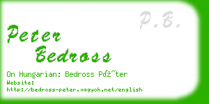 peter bedross business card